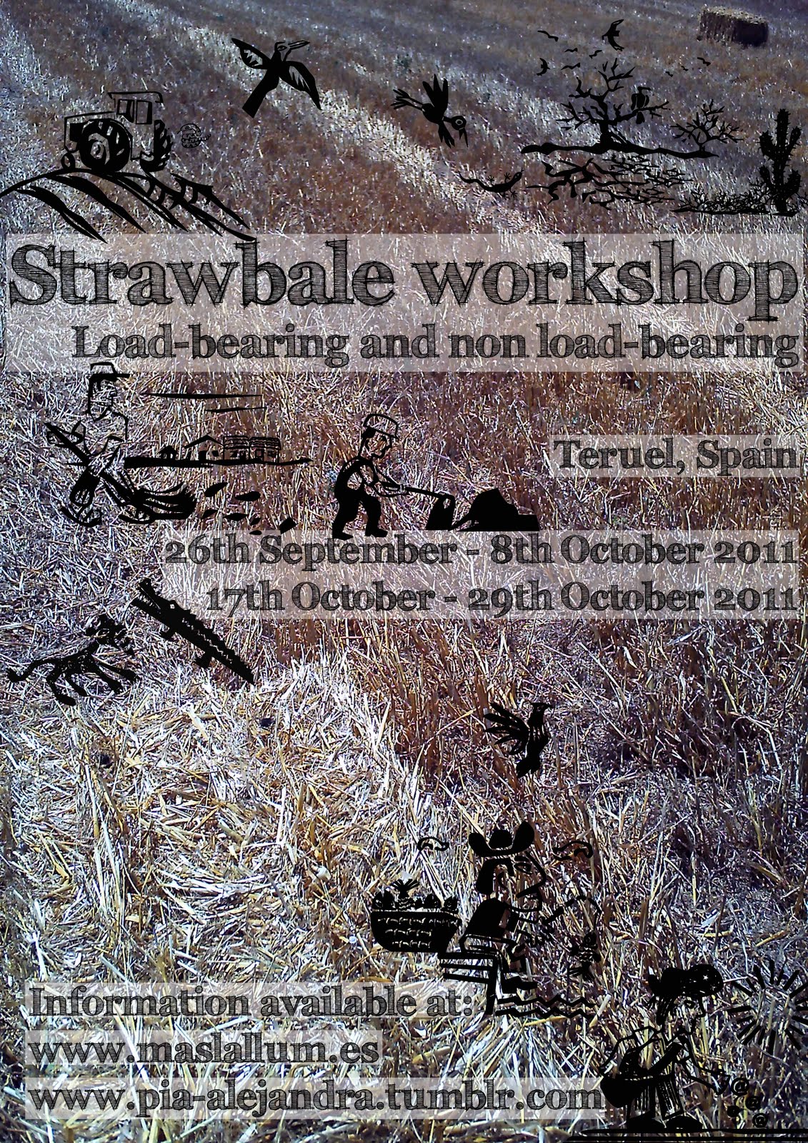 Workshop de construção com fardos de palha em Espanha
