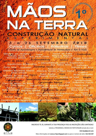 1º Mãos na Terra - Evento de construção natural experimental n´o Fojo - Setembro